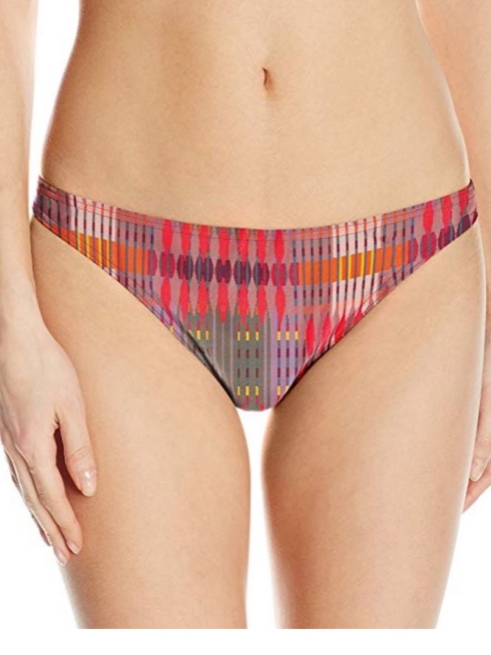 Prana Neon Orange Grey Ramba Carmine Desert Geo Print UPF 50+ Swim Bottoms NWT M